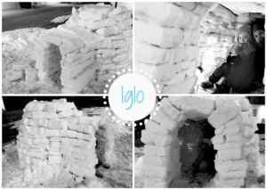 Iglo collage-barnelykke-vinter-wonderland-snøhule-snøhytte